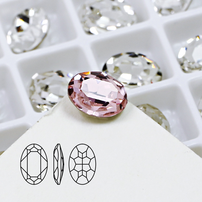 Dongzhou crystal 8*6mm oval pointed diy jewelry accessories small pigeon egg color nail drill new wholesale