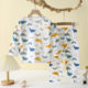 Children's Baby's Pajamas Set Pure Cotton Air-conditioning Clothing for Men and Women Children Class A Long-sleeved Spring and Summer Thin Home Clothes