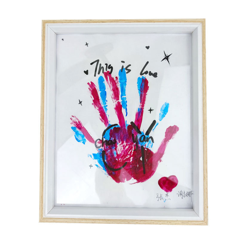 Factory in stock diy couple baby handprint photo frame simple picture frame wall hanging 10 inch 60/box