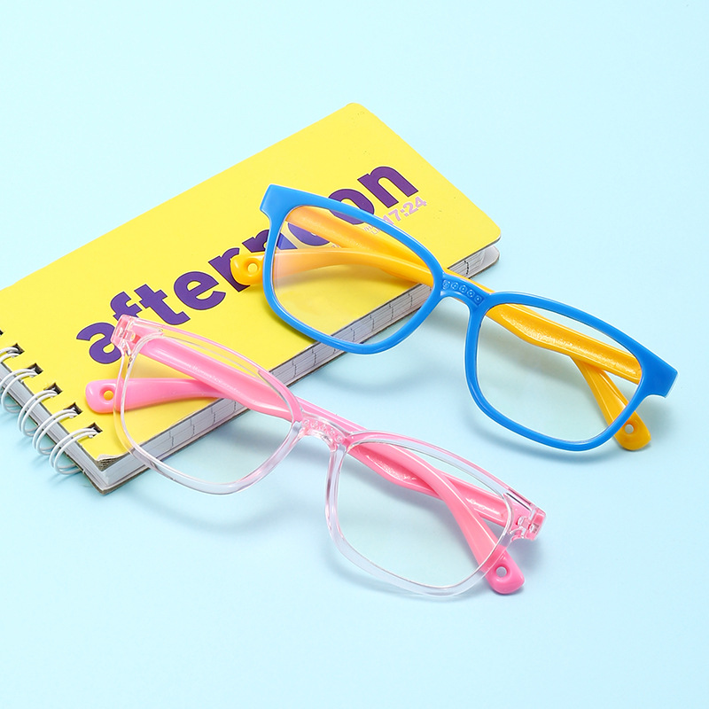 New children's silicone glasses frame boys and girls Anti-blue light glasses full frame watch computer Mobile Phone anti-fatigue goggles