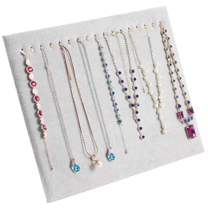 High-end 17 hook 28 hook jewelry rack suede flannel jewelry props jewelry display rack necklace earrings storage rack