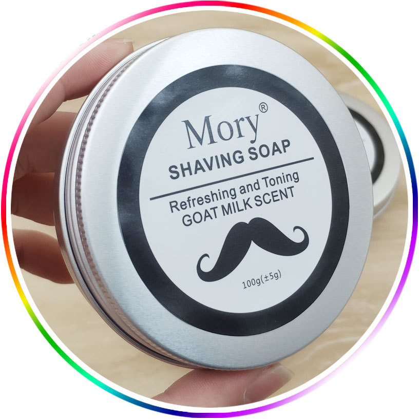 Mory men's facial care shaving beard shaving cream foam soap camel goat milk soap brushed handmade soap