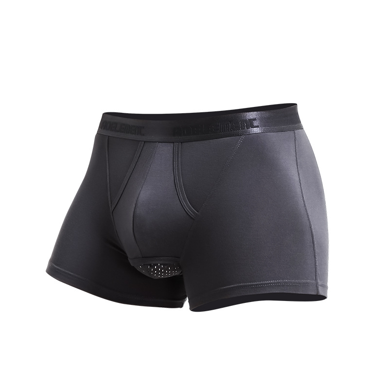 Catman Men's Underwear Men's Bag Leather Gun-style Separation Long Restraining Short Pants Head Scrotum Boxer Pants Four Corners