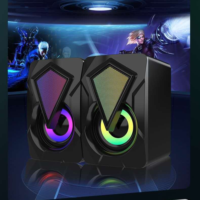 new computer RGB luminous speaker multimedia desktop game Mini wired usb audio spot