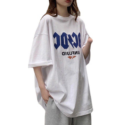 Summer new arrival letter-print short-sleeved T-shirt women's student Korean-style loose-fitting T-shirt ins Harajuku style half-sleeved trendy top