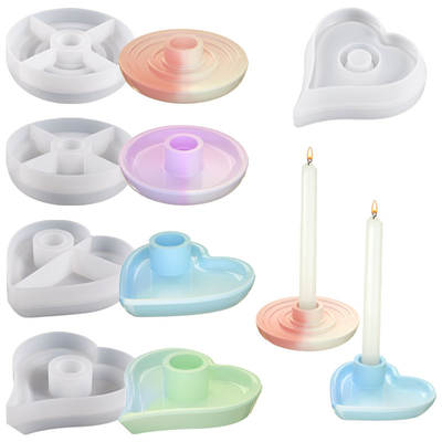 Factory spot diy crystal drop gum aromatherapy candle holder round love round candle holder silicone mold