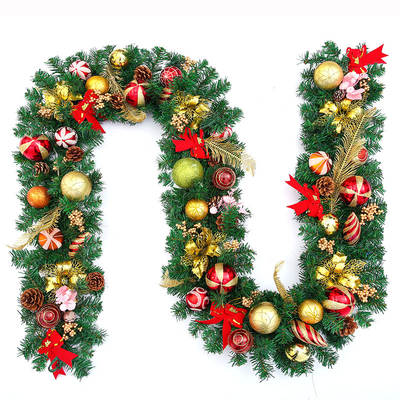 Christmas decorations colored ball wreath 2.7 meters encryption tree rattan stair pendant shopping mall hotel scene layout