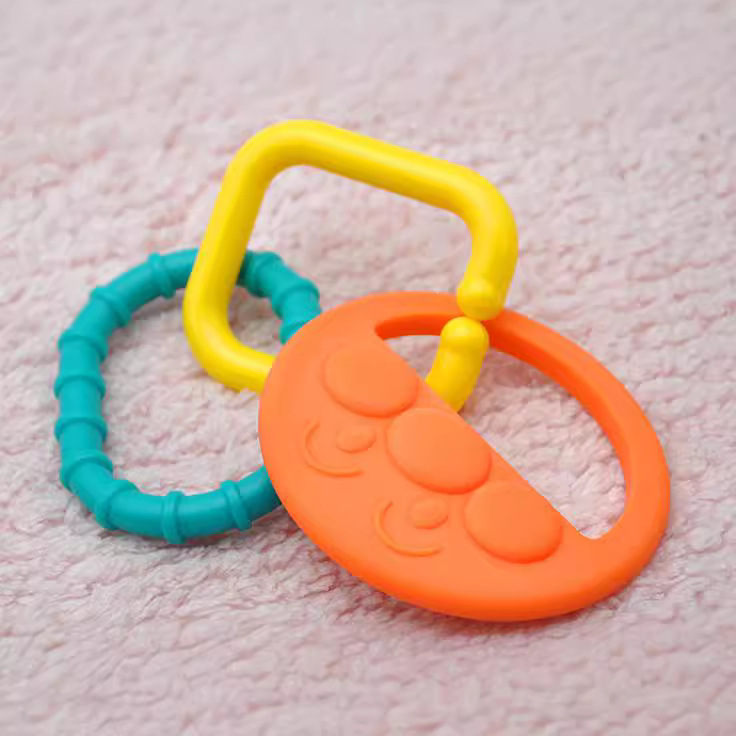 mqmqs & pdpds Baby Rainbow Ring Chain 6 Pack Molar Dental Apron Hand Grip Ring Baby Bed Hanging