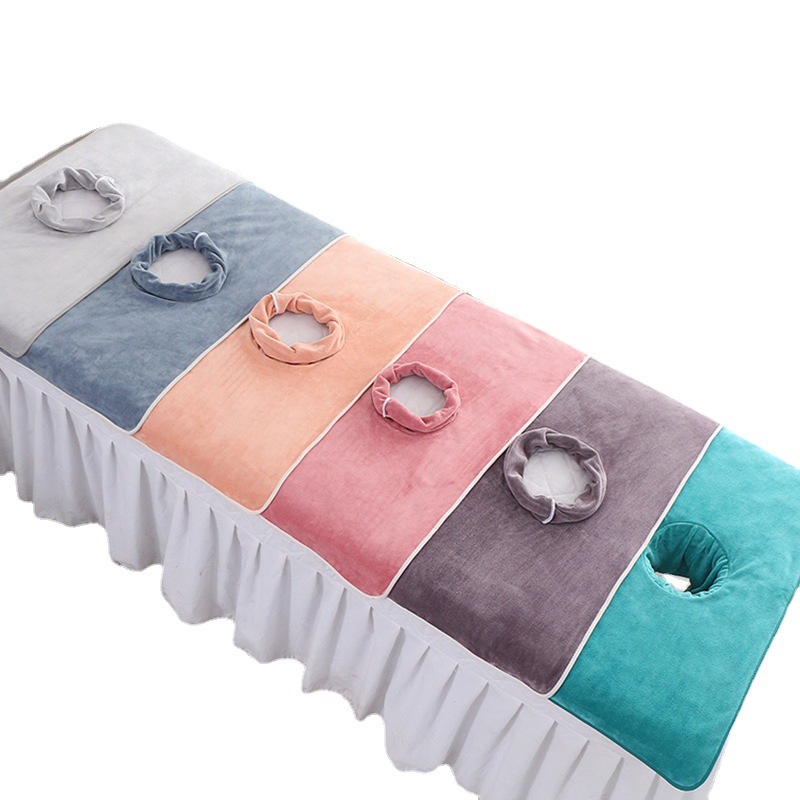 Beauty salon bedside hole towel with hole lying towel massage physiotherapy massage large towel bed towel thickened absorbent fixed logo