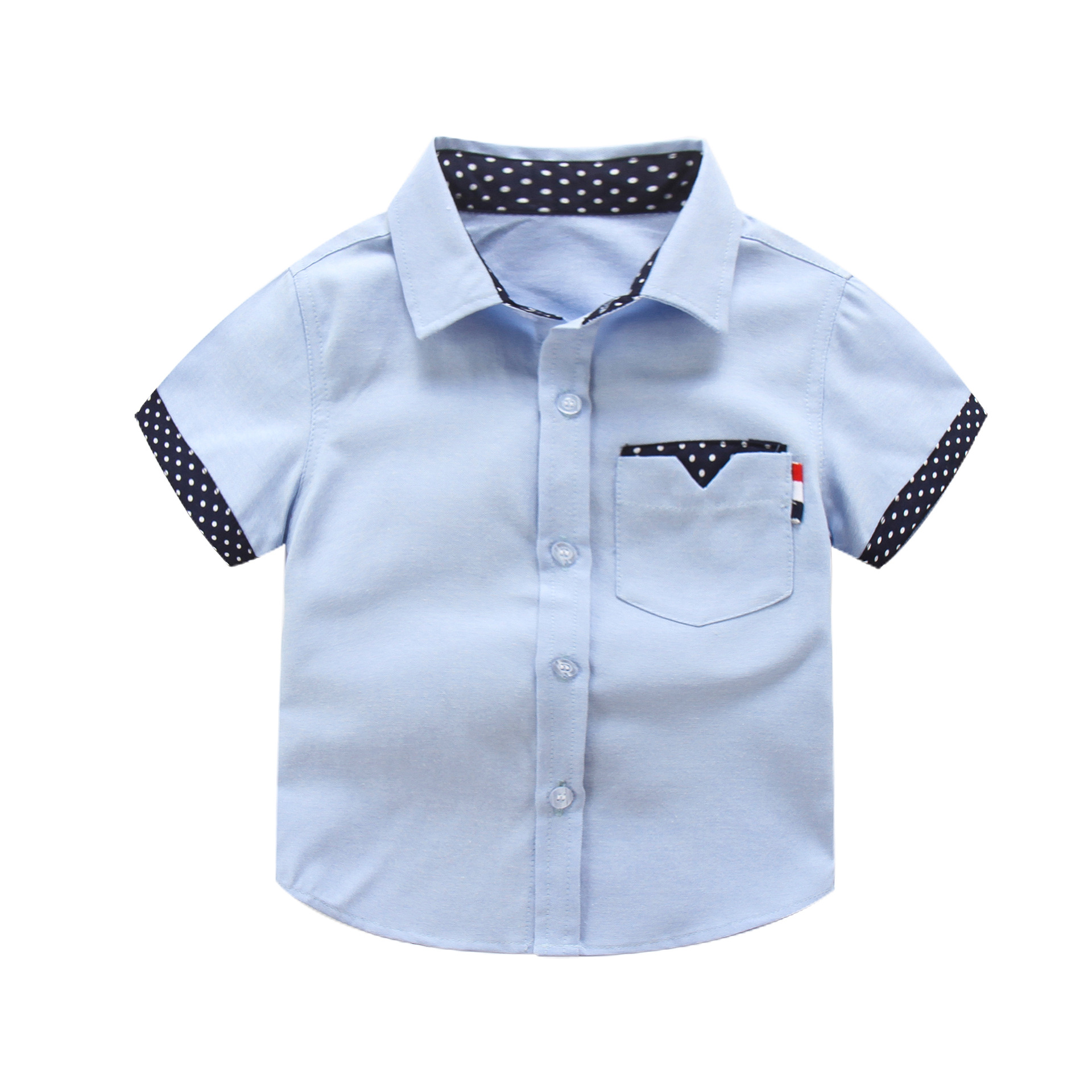 Boys short sleeve shirt children's shirt wholesale new children's summer thin casual shirt big children's white cartoon