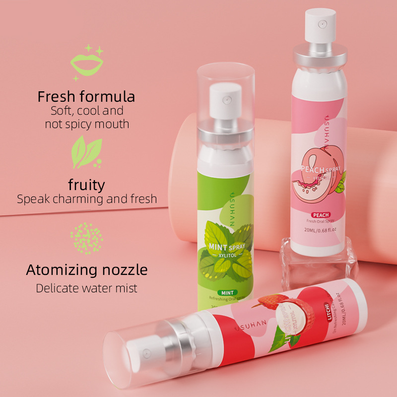 Full English oral spray USUHAN mouth spray peach mint breath freshener portable breath spray