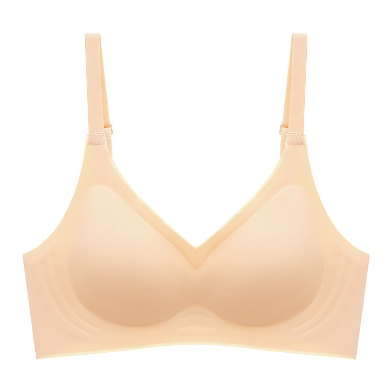 【高品質】無痕下着の女性の胸がラテックスゼリーのブラジャーに集まっています。