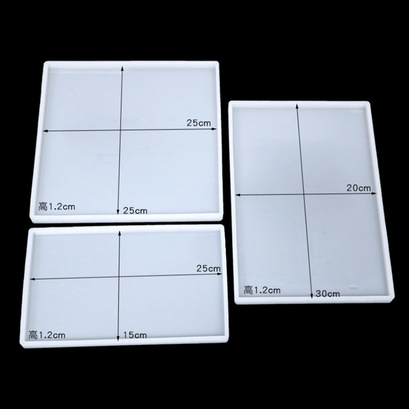 Crystal Gel Dropping Mold Silicone Thickened Large Size Swing Platform Clay Pressing Base Rectangular Square diy Handmade
