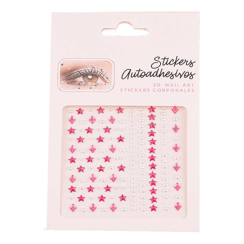 8 Series Colorful Spot Cross-border Wholesale Eye Makeup Eye Diamond Stickers Eyebrow Stickers Pearl Jewelry Children's DIY Decorative Stickers