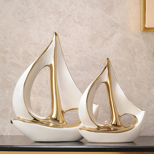 A sail -sailing sailing wine cabinet decoration set light luxury style high -end home living room TV cabinet office decoration