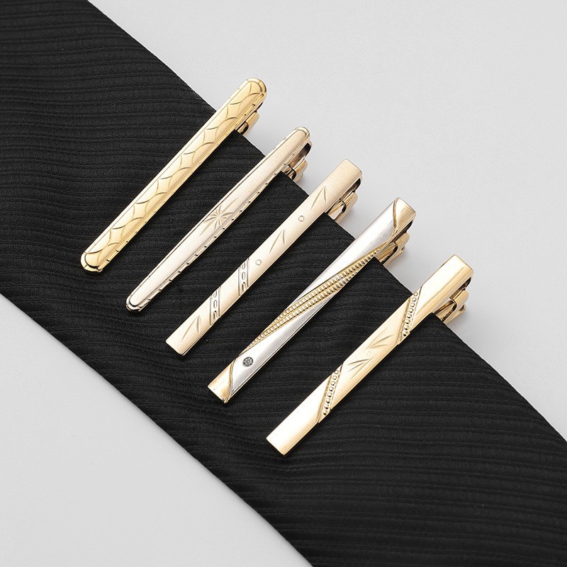 Simple fashion tie clip gold and silver two-color men's formal wear tie security clip wedding all-match tie clip men