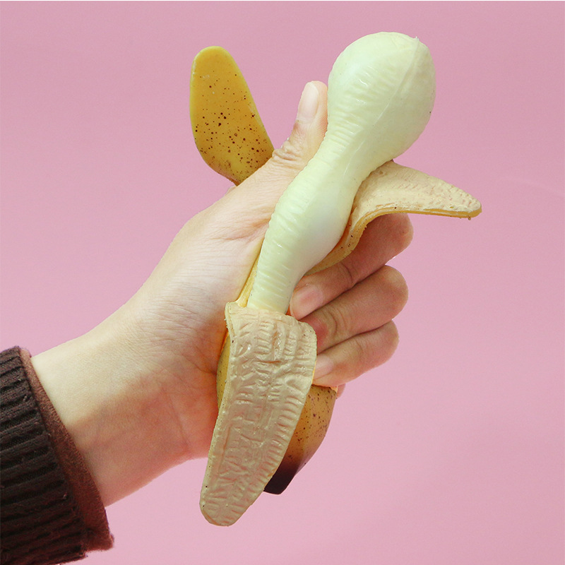 Simulation Peeling Banana Decompression Toy Shake Tone Same Small Toy Vent Decompression Pinch Music Pressure Ball Toy