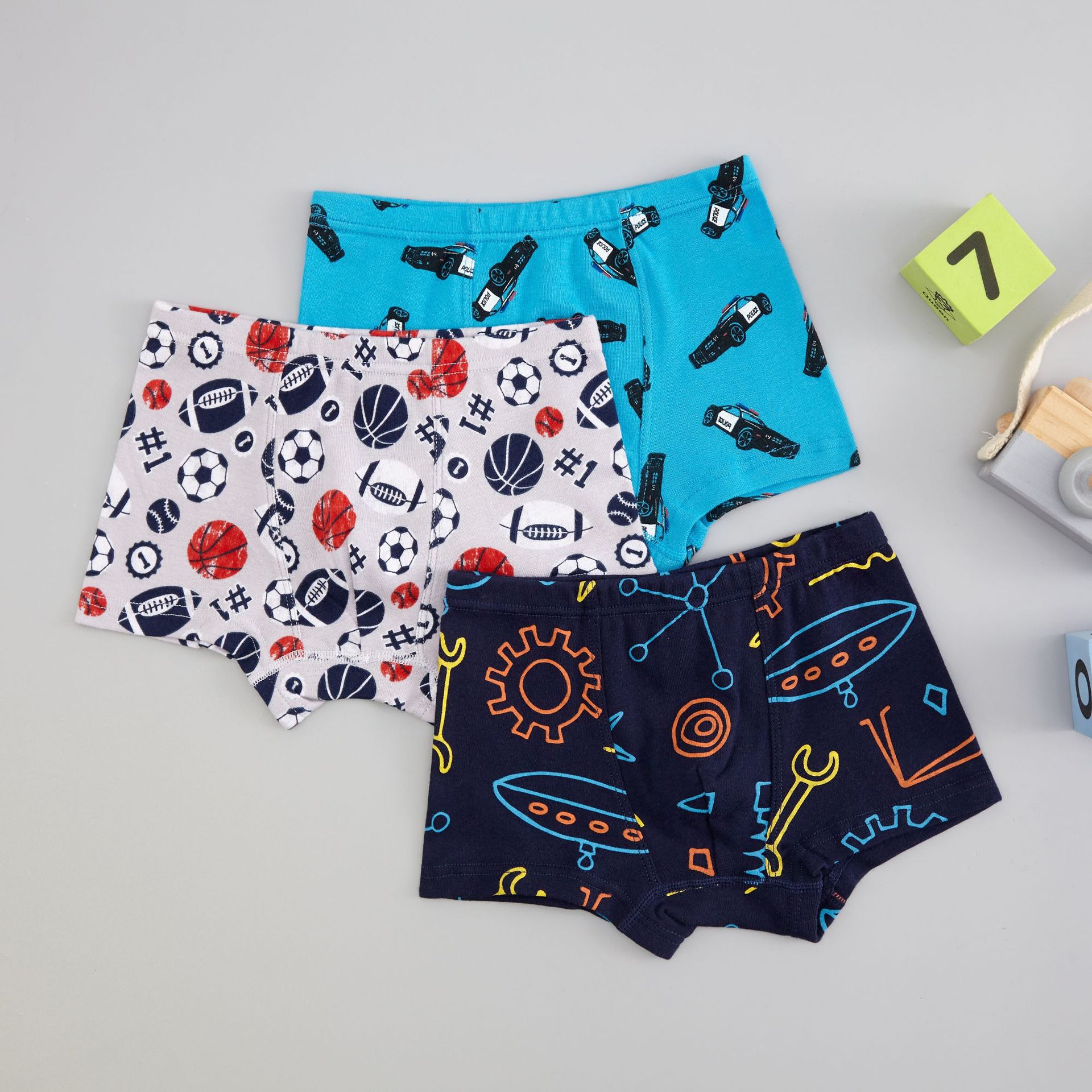 European and American children's underwear boys' rib boxer cotton underwear cartoon dinosaur baby boxer underwear