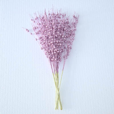 Christmas decorations 43cm 12 forks gold powder ball Christmas tree wreath rattan sequins gold powder berry bunches skewers