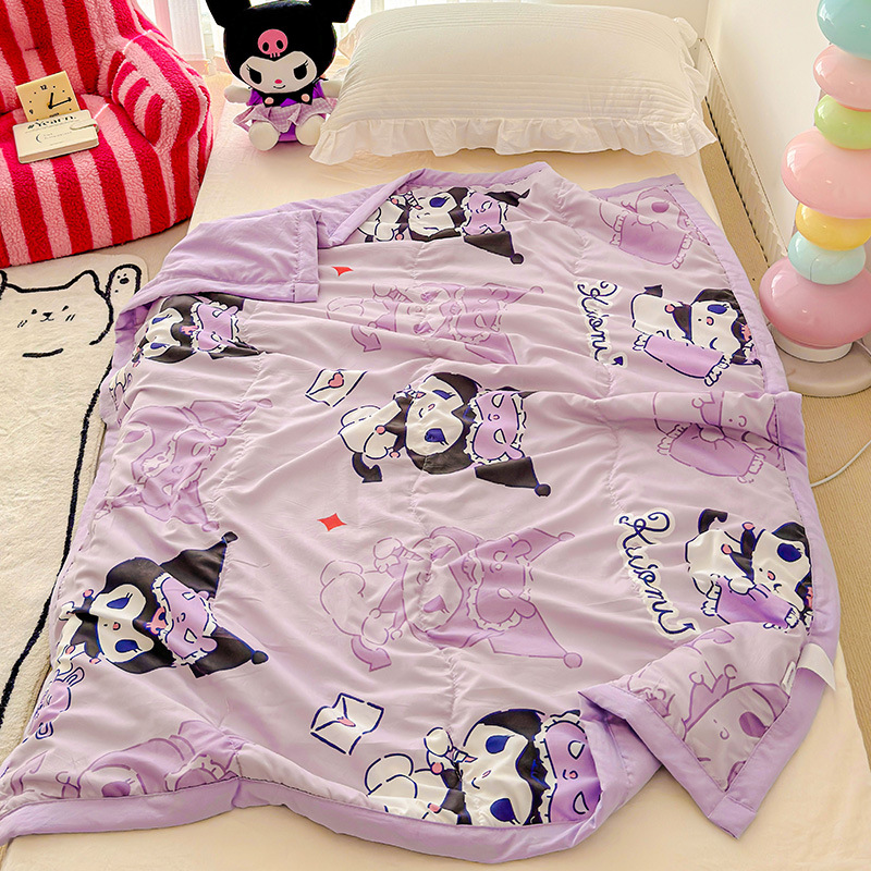 Summer Cartoon Children's Double-layer Yarn Summer Quilt Sanrio Yugui Dog Air Conditioning Kulomika Machine Washable Naked Sleeping Thin Quilt