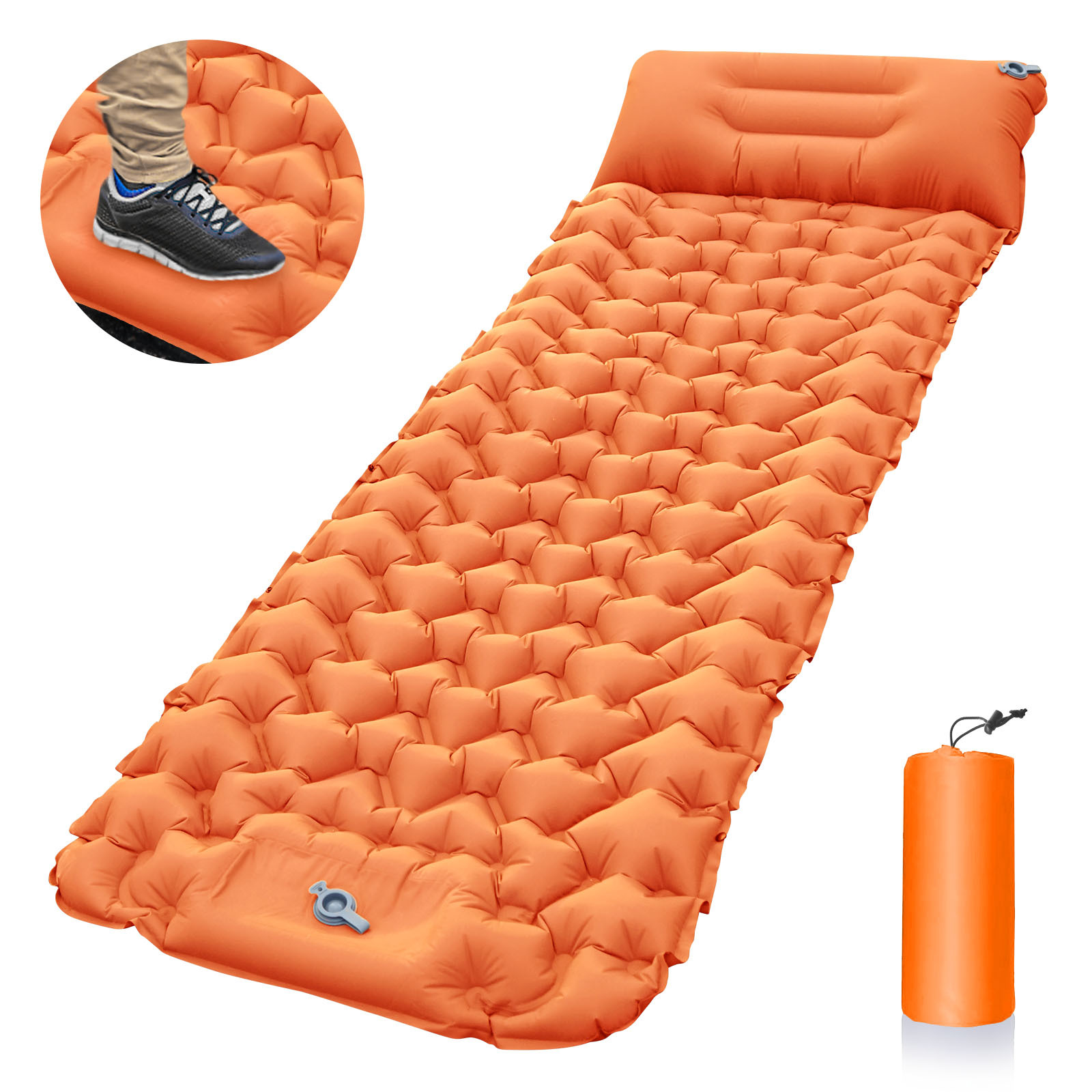 Outdoor Inflatable Mattress Camping Travel Portable Inflatable Outdoor Products Built-in Foot Inflatable Pump Camping Outdoor Charging