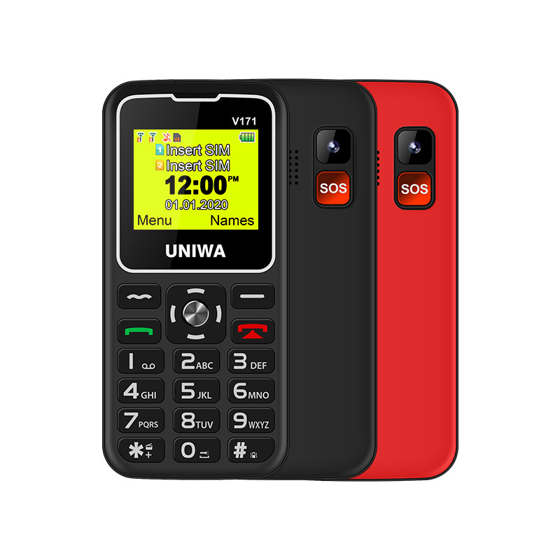 Foreign trade in stock straight plate button function mobile phone 1.77 inches long standby support SOS one-key call for help for the elderly machine