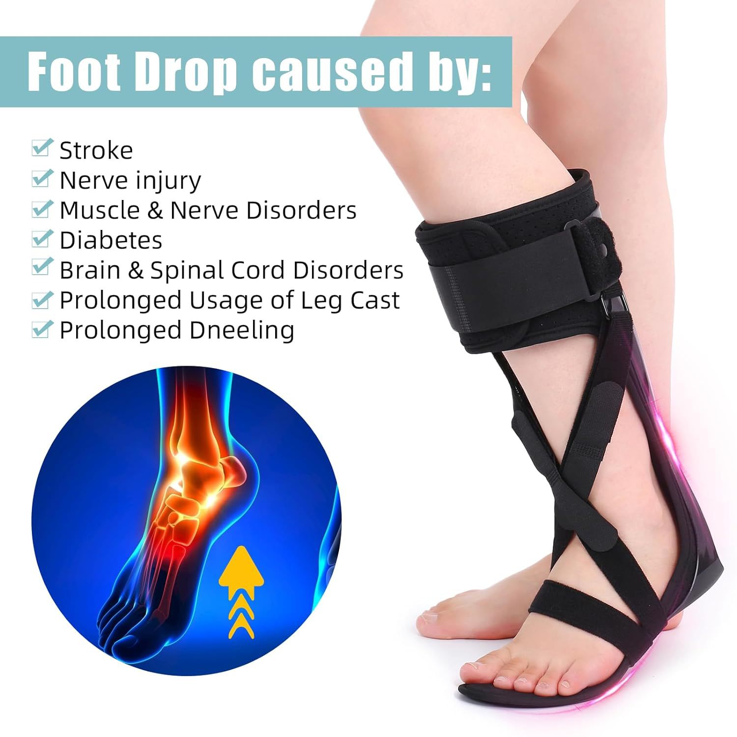 Foot support foot drop orthosis Stroke hemiplegia rehabilitation training equipment foot Varus corrector foot support ankle support