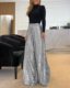 European and American Foreign Trade Women's Clothing 2022 Amazon Independent Station Solid Color Wide Leg Pants Women's High Waist Straight Pants
