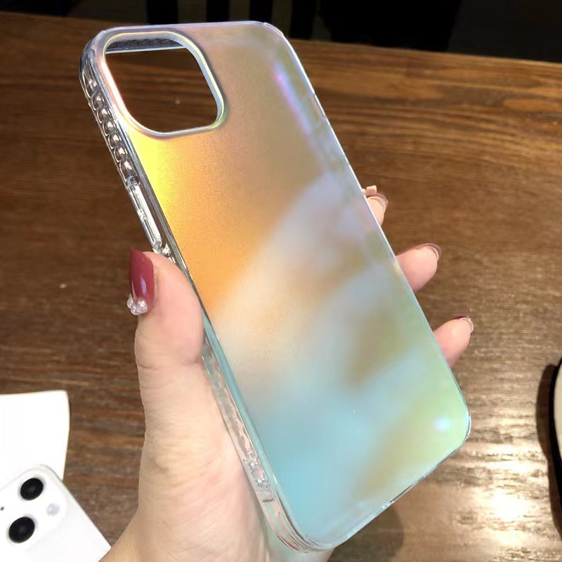レーザーグラデーション自慢の携帯ケースはiphone16 promax極光フロストソフトケースリンゴ13/8plusに適用されている|undefined