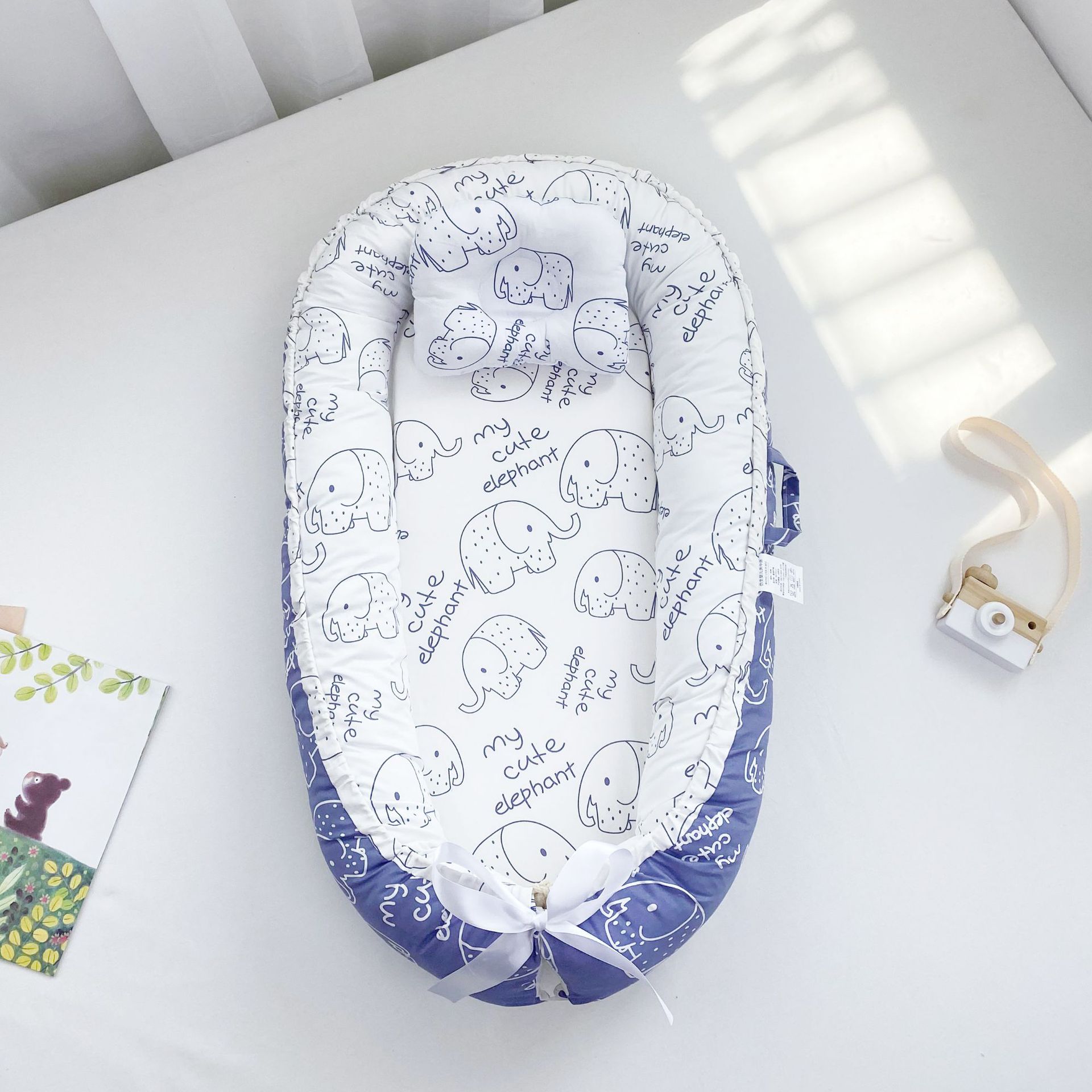 Cross-border direct supply of pure cotton baby nest bed portable newborn baby crib bed bb wholesale newborn baby nest