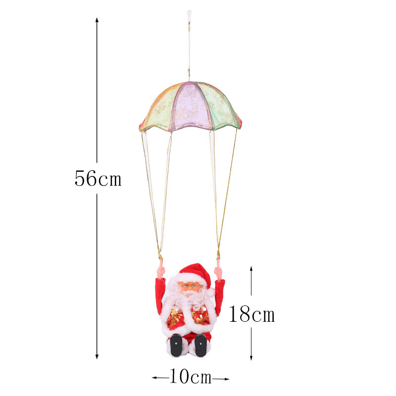 Paracadute Paracadutismo Babbo Natale Elettrico Elettrico Arrampicata Tenda di perline Arrampicata Scale Scala Decorazioni natalizie Giocattoli Regali_voghion.com