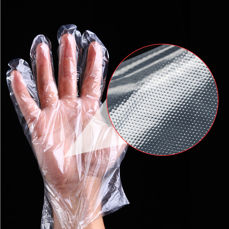 Disposable gloves food catering take-out beauty PE hairdressing thickened gloves disposable average size gloves wholesale
