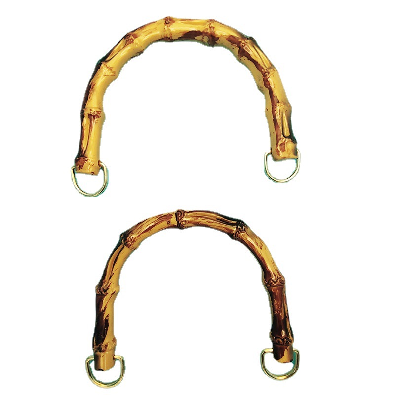 Imitation bamboo hand-held spot wholesale diy handmade bag material primary color high quality U-shaped bamboo root carrying ring luggage hardware handle
