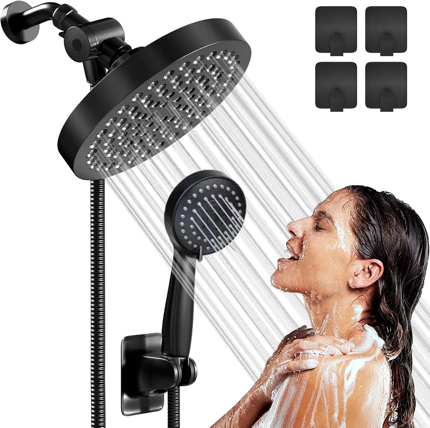 Cross-border American concealed shower head shower suit socket extension rod bracket stainless steel hand shower suit