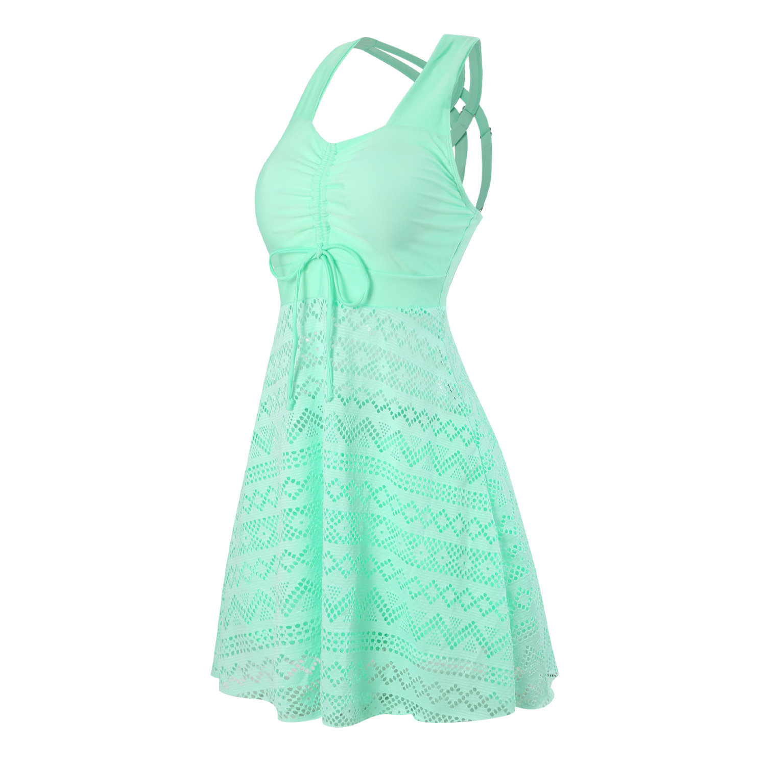 2023 New Split Women's Swimwear European and American Conservative Sexy Skirt Flat Angle Swimwear Foreign Trade Spot Explosions