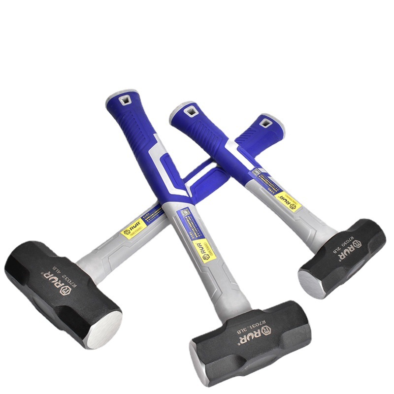 Factory supply hammer octagonal hammer masonry hammer double color plastic coated handle solid shockproof octagonal hammer big stone hammer