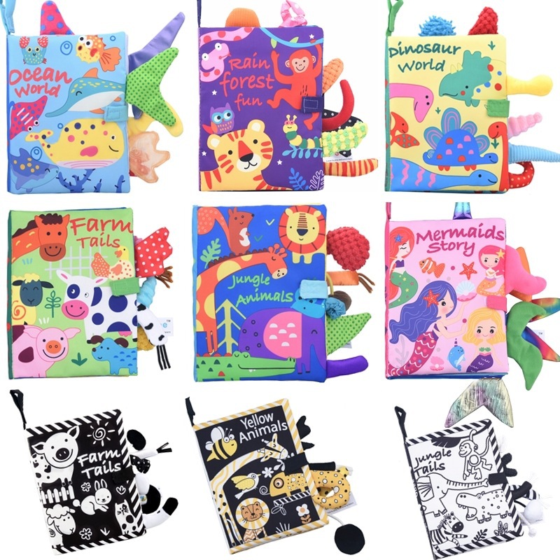 2023 new Gbee tail cloth book toy book can't tear 0-1 year old baby cloth book early education Enlightenment cognitive book