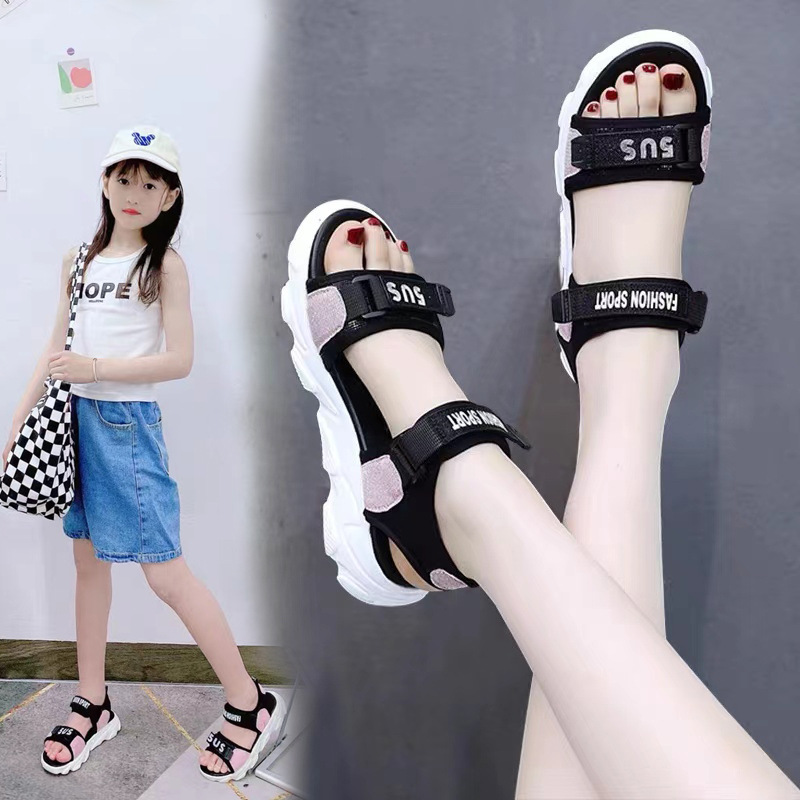 Girls' Sandals 2022 New Summer Fashion Men's Internet Celebrant Girls Sneakers Big Kids Soft Sole Student Beach Shoes