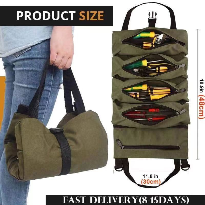 Roll up tool bag multi-purpose tool bag wrench organizer small shoulder tool bag hanging zipper carrier handbag