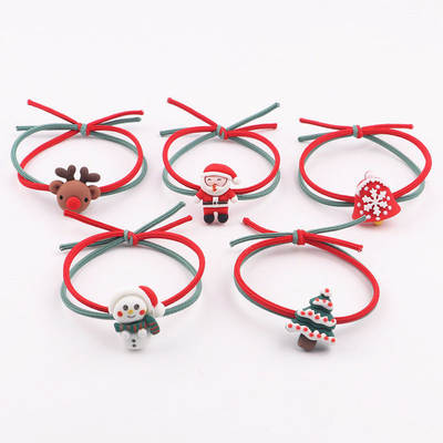 Christmas Head Rope Internet Popular Small Leather Jacket Parent-Child Hair Tie Rubber Band Mori Style Hair Ring Korean Style Cute Hair Rope for Women