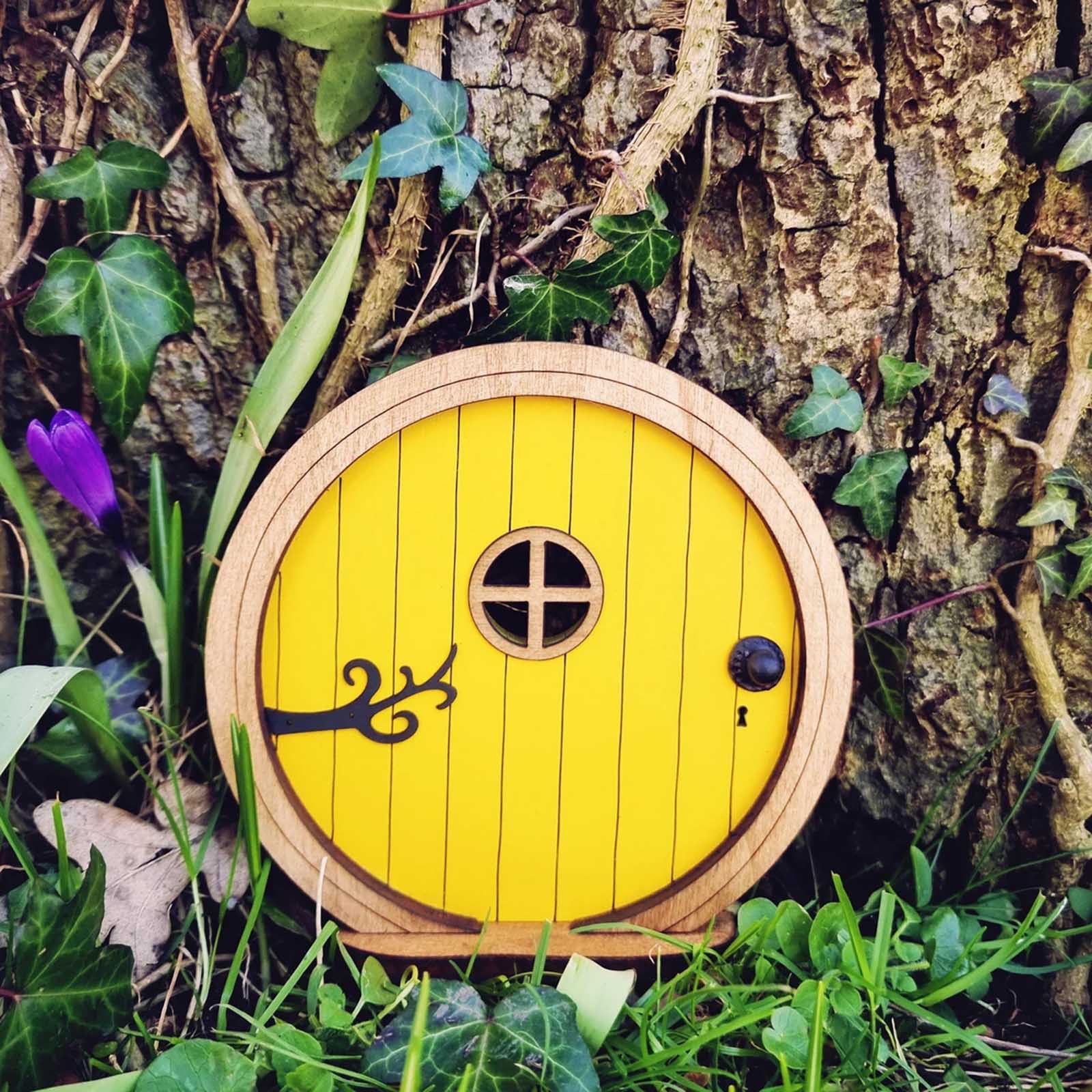 Amazon Fairy Door Fairy Door Courtyard Wooden Miniature Courtyard Garden Tree Decoration DIY Craft Ornaments