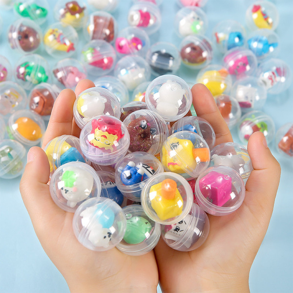 Transparent docka twist ägg leksak en dollar mynt spel hall twist ägg maskin stall elastisk boll twist ägg baby gåvan Partihandeln Image