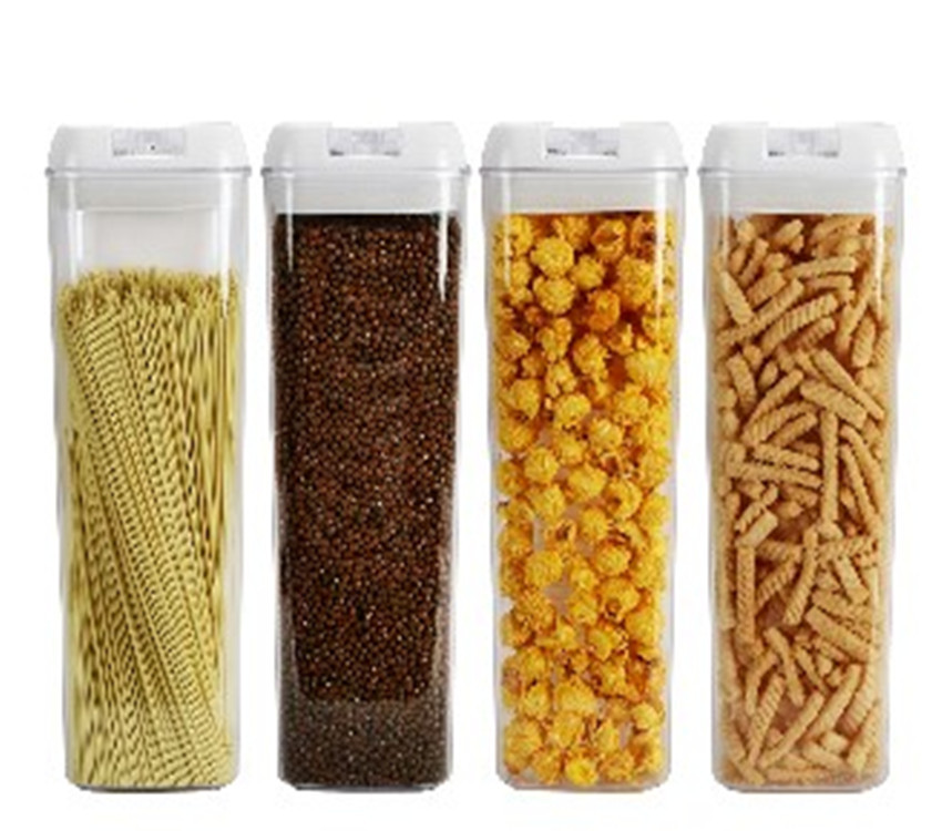 Grain storage sealed tank transparent storage tank snack tank plastic kitchen storage tank Food Tank four-piece set