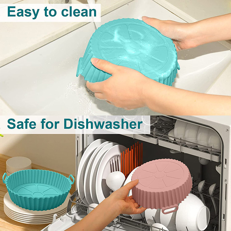 Silicone Air Baking Pan Air Fried Pot Mat Amazon Air Fryer Silicone roast chicken tray food grade