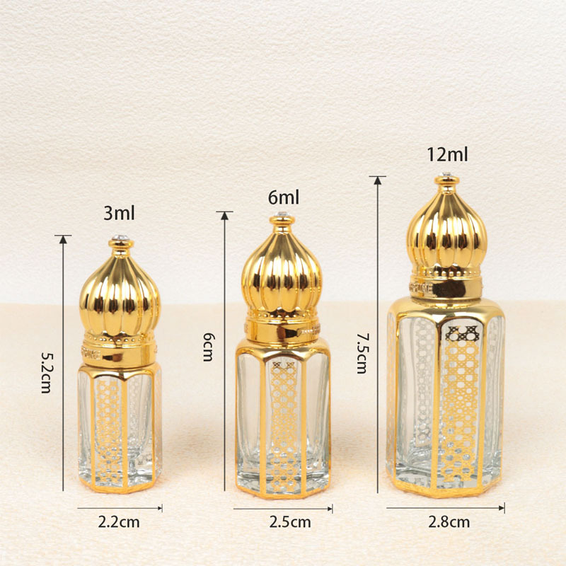 3/6/12ml Essential Oil Roller Bead Bottle Electroplated Glass Empty Bottle Travel Bottling Glass Dropping Stick Aquilarius Small Sample Bottle