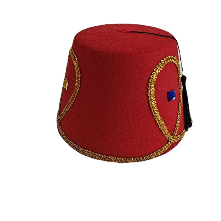 Factory spot wholesale Phnom Penh Diamond Turkey hat Moroccan hat tassel hat hanging tassel non-woven hat
