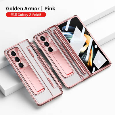 Samsung Zfold6 Phone Case FOLD5 Flat Hinge Folding Pen Slot Protective Cover W23 Electroplated Lens Film Suitable