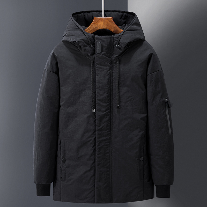 Men's Short Down Jacket Men's Winter Thickened Student Handsome Youth Hooded Tooling Men's Winter Coat Trendy