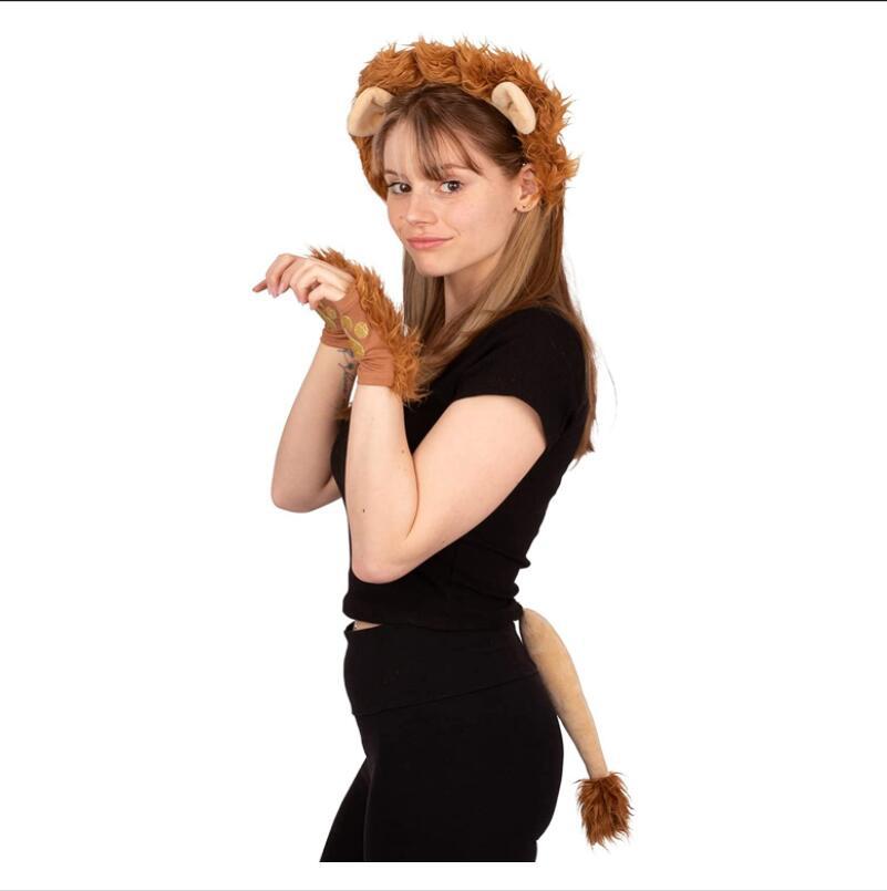 Beast Ears and Tails Set Lion Cow Giraffe Raccoon Hairband Tail Hair Accessories Headwear Hand-made Hair - ShopShipShake