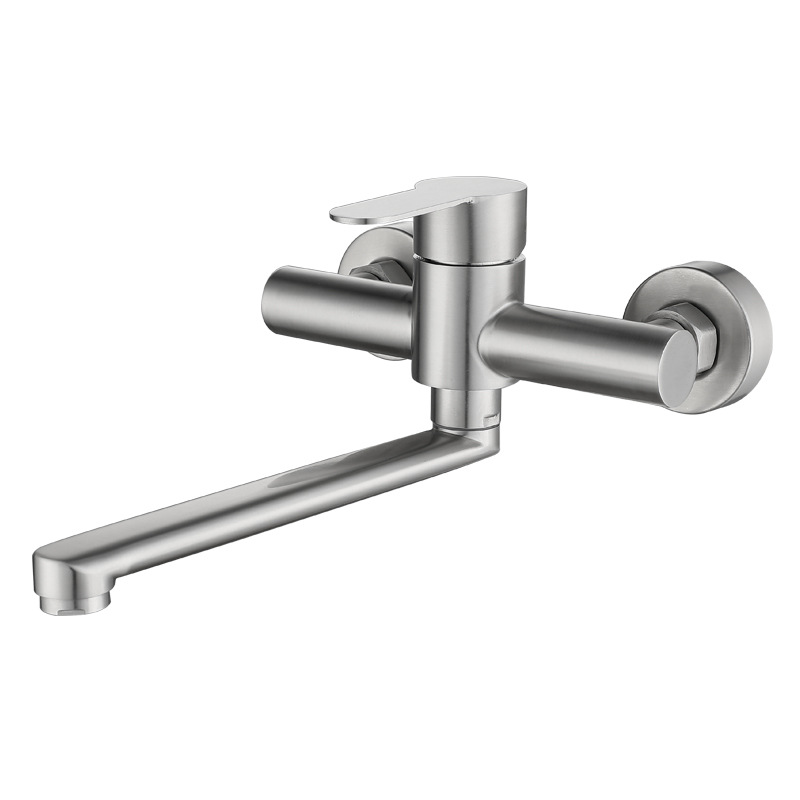 Wholesale 304 stainless steel kitchen faucet mop pool vegetable basin balcony laundry pool wall-mounted hot and cold water faucet